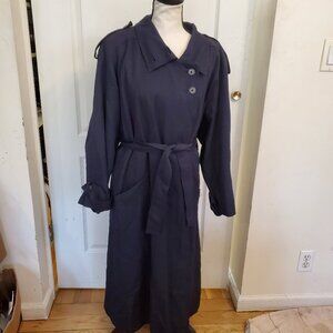 J. Gallery navy blue vintage lined trench coat sz 7-8